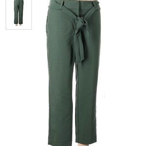 Loft moss green colored high waisted ankle work pants. 8P